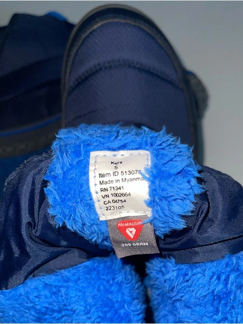 NWOT L.L. Bean Kids Navy and Bright Blue Fleece-Lined Snow Boots 5